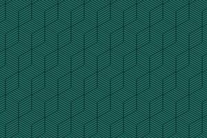3d green lines cube pattern. Geometric cubic blocks linear texture illustration. vector