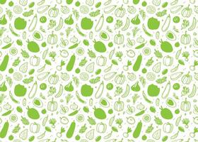 Seamless pattern with different organic vegetables vector