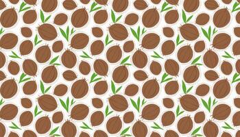 Pattern with coconuts on a white background vector