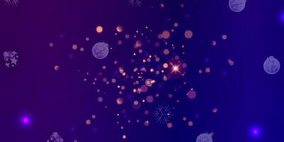 Background with lights and snowflakes on blue gradient vector