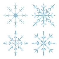Snowflake. Set of abstract shapes of snowflakes. Winter decorative element in flat style. Snowflake icon. vector