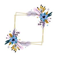 Christmas Frame. Winter decorative frame. Botanical elements in flat style. Floral composition. vector