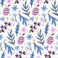 Abstract Christmas pattern, background. Background with Christmas plants. Festive pattern for packaging, textiles, banner, cards and other. vector