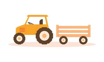 Tractor and trailer on a white background vector