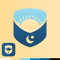 Clean and Simple Sun and Moon Logo vector