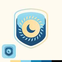 Elegant Moon and Sun Icon Logo vector