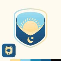 Lunar and Solar Emblem Logo vector
