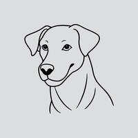 DOG Head in Line Drawing on a white background vector