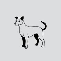 a dog head in a line drawing on a white background 601 vector