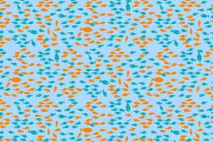 pattern of a group of sea fish, sea blue background vector