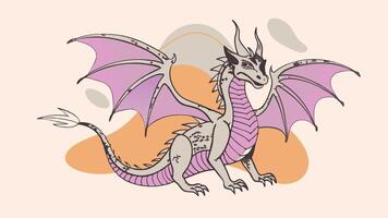 Dragon in color blobs vector