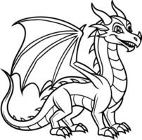 Line drawing dragon artwork vector