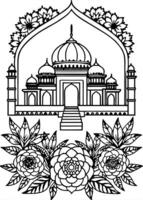 Mughal Garden weding invitation design vector