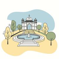 Mughal Garden color blobs artwork vector