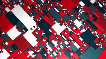 Background of abstract cubic shapes. Motion. Technological background of pixels and 3D cubes. Approximations of abstract cubic background with space distortions video