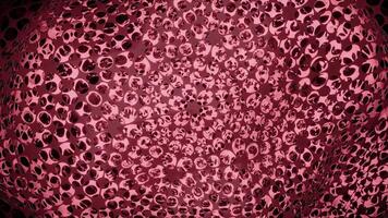 Abstract colorful holey fabric rippling in the wind. Design. Round shaped napkin with a beautiful pattern of small holes. video