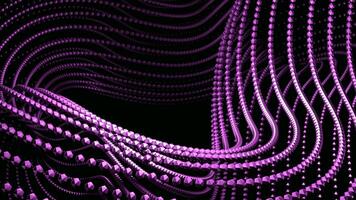 Bright background with animation . Design. Bright purple small circles that run across the black background in different directions. video