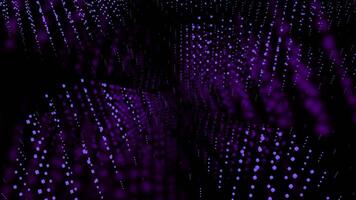 Field of particles in scientific digital space. Design. Clouds of flying tiny dots on a black background. video