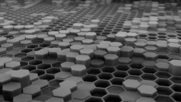 Abstract Hexagonal Pattern in Monochrome An Exploration of Shapes and Aesthetic Design. Design video