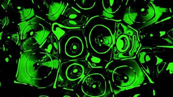 Green bright circles. Design.A bright background with neon round multicolored ovals that narrow and move apart in abstraction. video