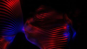 Wave black, blue, and red fabric background with ripples and folds. Design. Animated cloth texture rippling in the wind. video
