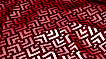 Red pattern on the floor. Motion.A vivid 3d illustration with black angular patterns that rises and falls. video