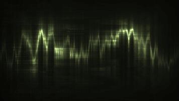 Abstract animation of an electrocardiogram in green neon led light. Motion. Heartbeat chart, EKG signal beat process on display monitor. video