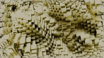 cubo partículas abstrato fundo, ondulando velozes 3d textura. Projeto. abstrato cubo ondas dentro sem fim movimento. video