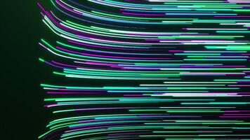Colorful light trail animation. on a black background. Motion. Technological pattern with energy stream. Abstract dynamic flow for sci fi concept. video