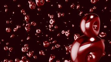 Green and red background. Motion.Bright big dense bubbles in abstraction that fly in different directions. video