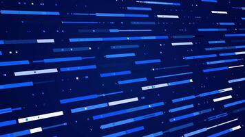 Abstract colorful stripes move horizontally. Motion. Colorful stripes move like schematic trains. Animation with moving horizontal stripes with dots. Information traffic video