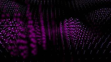 Hypnotic particle flows with light effect. Design. Luminous particles move in streams with light reflection. Hallucinogenic bifurcation of light and particles video
