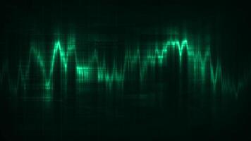 Beautiful wavy line with shine. Motion. Shining line moves in wavy pulsations. Rippling line with beautiful radiance. Pulse waves or music equalizer video