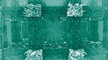 Moving 3d space with square walls. Motion. Surreal 3d space with moving squares and walls. Dizzying and hypnotic immersion in geometric square mazes video