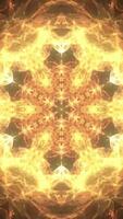 Abstract animation with hand drawn geometric kaleidoscope pattern. Abstract CGI motion graphics and animated background with gold video