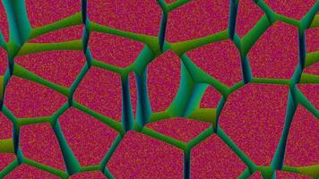Psychedelic movements of forms on surface. Design. Surface with effect of dry cracks. Surface of moving polygons with psychedelic transformations video