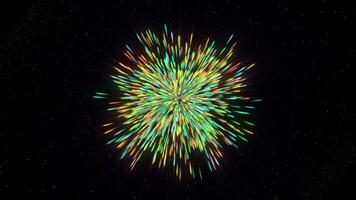 Black background. Motion.Multicolored rays of light that scatter in different directions at high speed and fill the empty black space in the animation. video