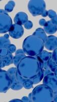 Moving stream of bright balls. Design. Rising stream of bright 3d bubbles in space. Bright bubbles move quickly in stream video