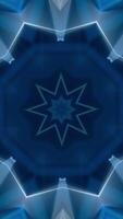 Bright shimmering mandala with neon lines. Motion. Hypnotic animation of bright moving mandala. Mandala with neon lines and hypnotic pattern video