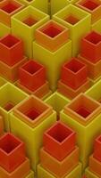 Wiggling abstract columns in up and down motion. Design. Yellow and orange bars optical illusion. video
