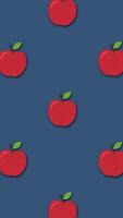 Animation of fruit on a color background. Animation. Colored fruity background. Background moving fruits apple. Swaying fruit. Animation background. Animation fruit video