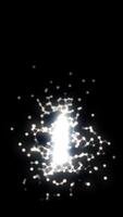 Animation with glowing dots from the center. Animation. Abstract futuristic line dots center flare video