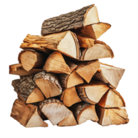 Stack of firewood prepared for winter use png