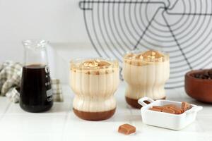 Iced Caramel Macchiato with Creamy Dalgona Topping photo