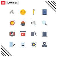 Stock element Icon Pack of 16 Line Signs and Symbols for moon thanksgiving power note bible Editable Pack of Creative element Design Elements vector