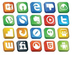 20 Social Media Icon Pack Including hangouts safari windows media player browser google analytics vector