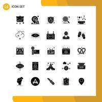 Modern Set of 25 Solid Glyphs Pictograph of hardware setting real estate search engine Editable element Design Elements vector