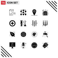 Universal Icon Symbols Group of 16 Modern Solid Glyphs of ui basic wedding technology intelligent Editable element Design Elements vector