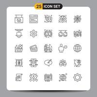 Universal Icon Symbols Group of 25 Modern Lines of party costume interface romantic love Editable element Design Elements vector