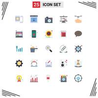 Modern Set of 25 Flat Colors Pictograph of management chart south business photography Editable element Design Elements vector
